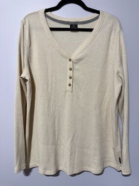 WIND RIVER | Women's Waffle 1/4 Button Down size XL